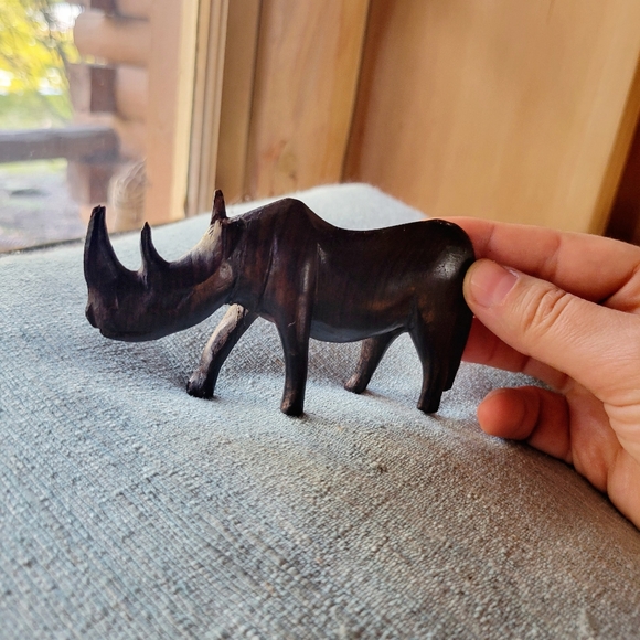 Vintage Wooden Rhino - Picture 5 of 9